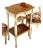 French Louis XVI Accent Side Table With Floral Marquetry, Lower Display Shelf & Hand-Gilded Gold Leaf Details For Sale