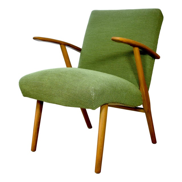 Mid-Century Modern Easy Chair in Green, 1950s For Sale