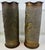 Folk Art Artistic Pair of World War I Brass Trench Art Vases Decorated With a Lily Floral Motif - Dated November 1917, Madgeburg, Germany For Sale - Image 3 of 11