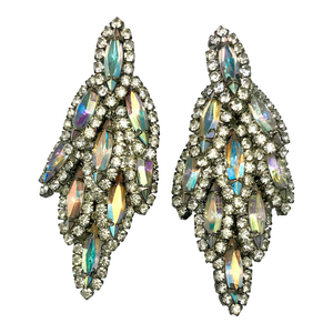1950s Juliana D & E Aurora Borealis Cascade Statement Earrings