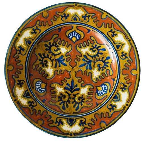 1920s Antique Hand-Painted Rhodian Decorative Plates from Plateelbakkerij Zuid-Holland, 1920s, Set of 2 For Sale - Image 5 of 10