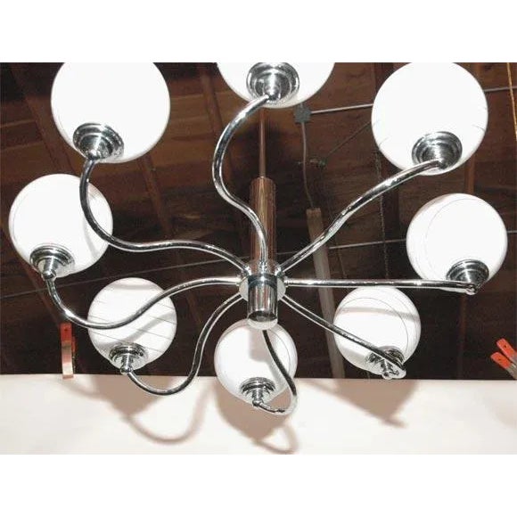1960s 1960s Eight Light Chrome Chandelier For Sale - Image 5 of 9