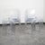 Set of eight Marcello Ziliani for Casprini "tiffany" translucent dining room chairs. Signed beneath.