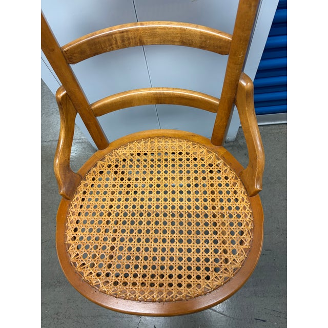 Antique Victorian Eastlake Style Ladderback Cane Occasional Chairs - Pair For Sale - Image 4 of 12