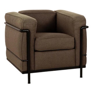 LC2 Fabric Armchair Brown by Le Corbusier for Cassina For Sale