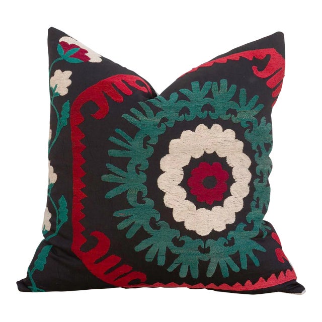 Emerald Sahin Vintage Suzani Pillow For Sale