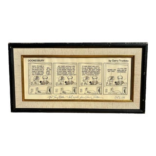 Universal Press Syndicate 1978 g.b. Trudeau Doonesburry Framed Cartoons For Sale