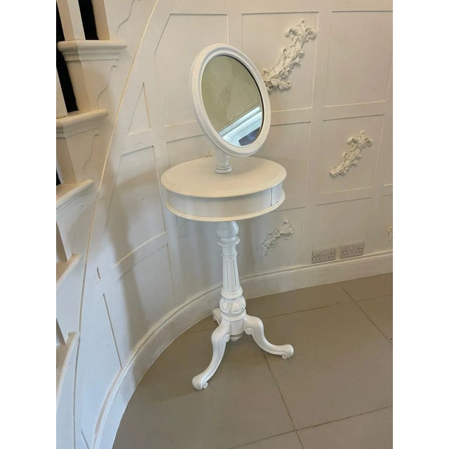 Victorian Painted Adjustable Shaving Stand Vanity Mirror, 1860s For Sale - Image 4 of 9