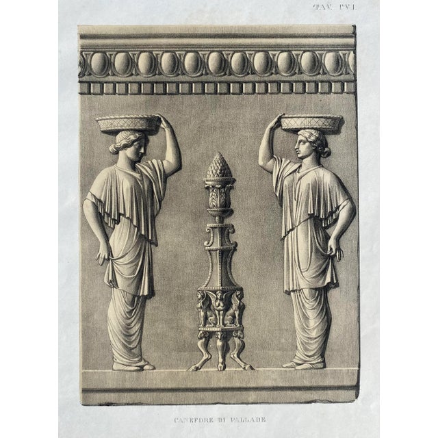 Traditional Pair of Antique Archtitectural Fragment Chromolithographs For Sale - Image 3 of 4