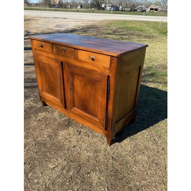 18th Century French Country Louis XV Solid Walnut Sideboard / Buffet For Sale - Image 9 of 16