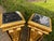 A sophisticated pair of 1980 French Louis XVI–style pedestals, handcrafted in solid beechwood with a striking black and...