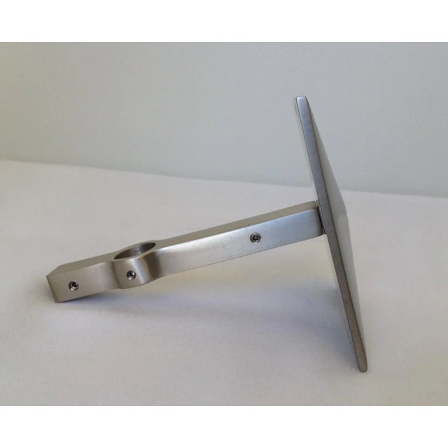 Vintage C.1990's German Blome' (Mfr) "To the Trade," Industry Industrial Brushed Nickel Diamond Point Front Tieback For Sale In West Palm - Image 6 of 11