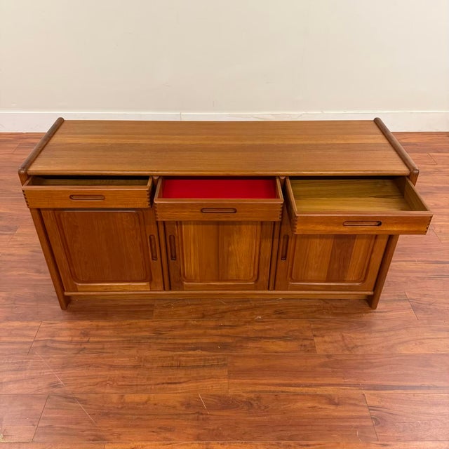 Danish Teak Vintage Plinth Base Sideboard For Sale - Image 10 of 13