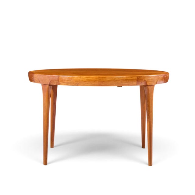 Mid 20th Century Kofod Larsen for Faarup Møbelfabrik Mid Century Danish Teak Expanding Dining Table With 2 Leaves For Sale - Image 5 of 13