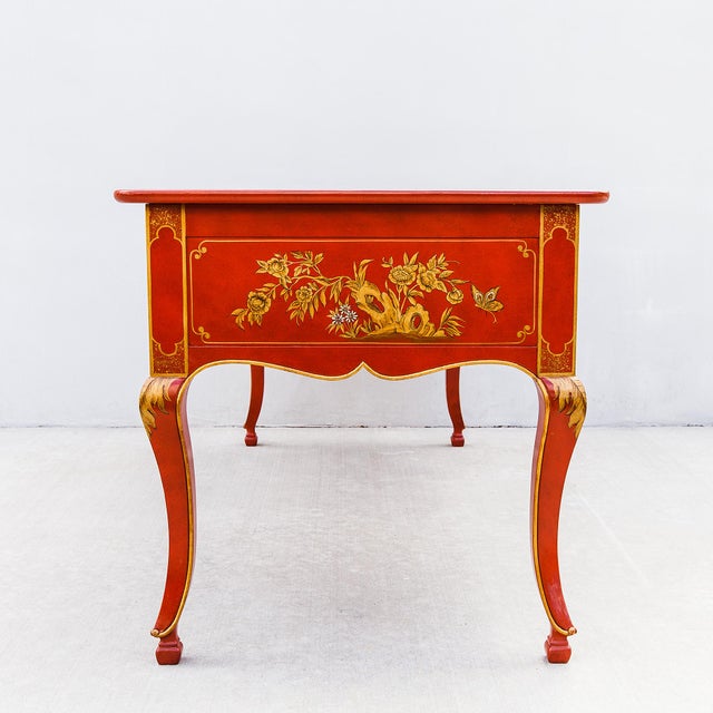Vintage French Regency Chinoiserie Writing Desk by Baker, 1980s For Sale - Image 11 of 15