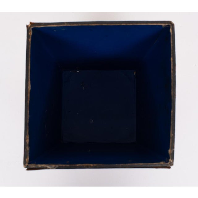 Cognac Color Stich Leather Paper Basket, France, 1960s For Sale - Image 7 of 8