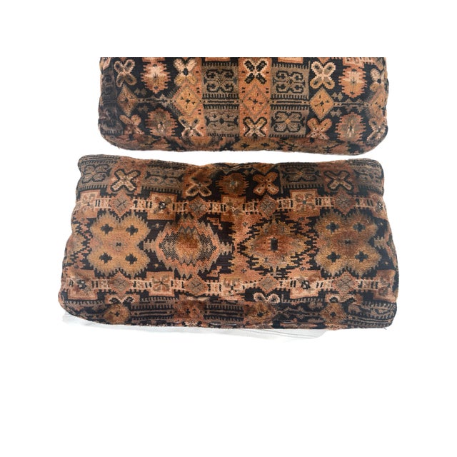 original Jack Lenor Larsen polychrome velvet upholstery with a bold repeating geometric motif. I’ve heard the name...