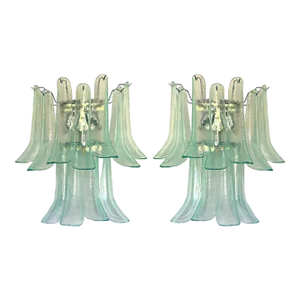 Green Murano Glass Selle Wall Sconces, Set of 2