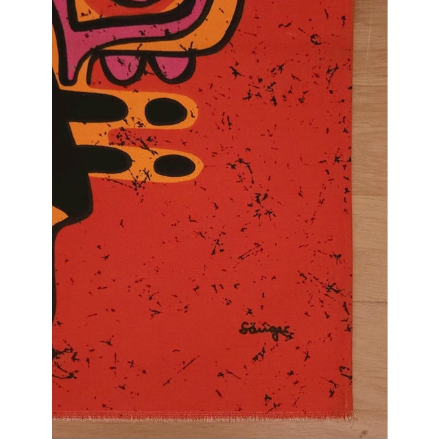 1970s Mid-Century German Pop Art Screen-Printed Wall Hanging by Traute Sänger, 1970s For Sale - Image 5 of 6