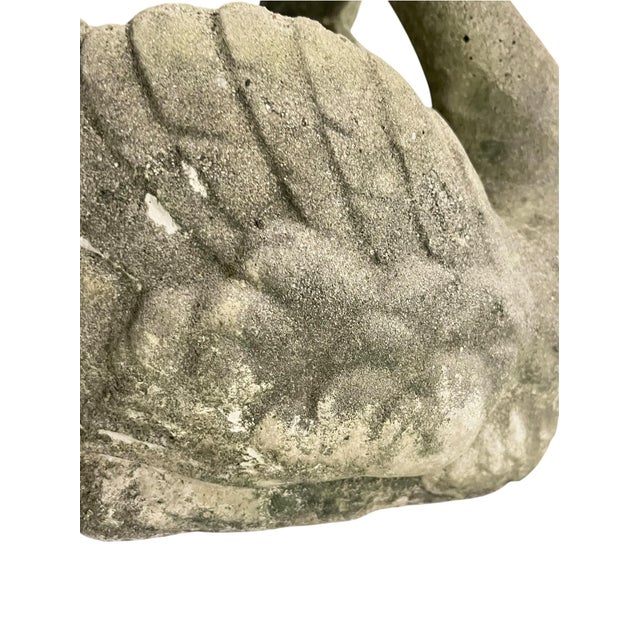 Vintage English Concrete Swan Planter – Weathered Garden Sculpture For Sale - Image 11 of 13
