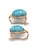Blue Vintage 14kt Yellow Gold Natural Turquoise Cabochon Earrings, Pair For Sale - Image 8 of 9