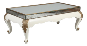 Antique Baroque Style Side Table with Mirrored Top