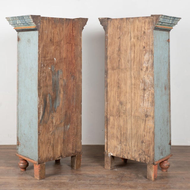 Late 18th Century Original Painted Pair of Swedish Baroque Narrow Cabinets For Sale - Image 15 of 15