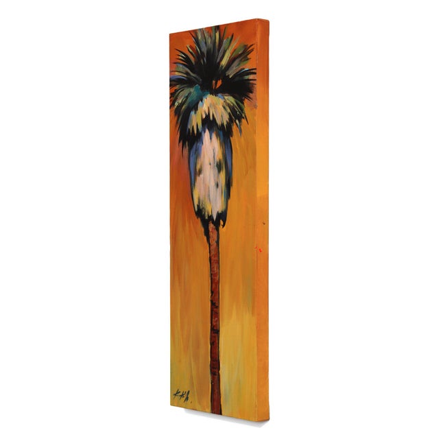 Contemporary California Gold - Original Warm Palm Tree California Pop Art Acrylic Painting on Canvas by Kathleen Keifer For Sale - Image 3 of 9