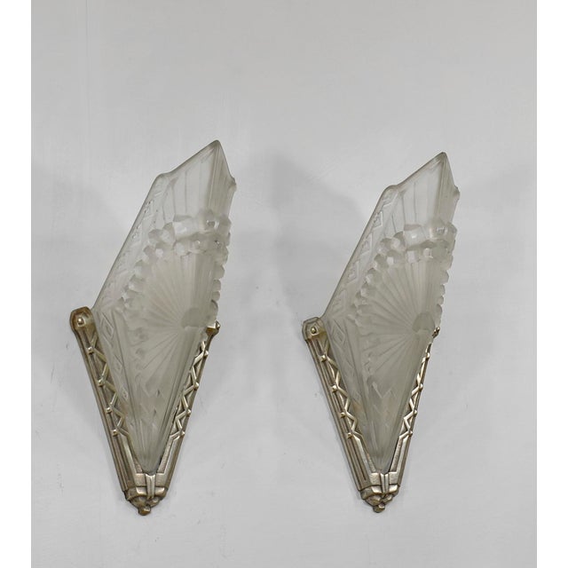 Art Deco French Art Deco Wall Sconces by Charles Schneider 1930 France - A Pair For Sale - Image 3 of 10
