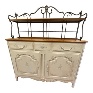 1990s Ethan Allen Country French Sideboard With Bakers Rack/Legacy Collection For Sale