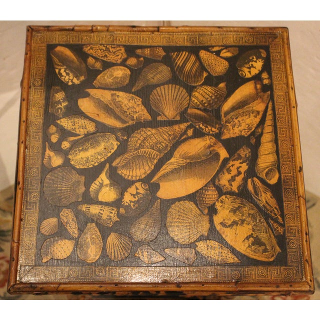 Chinoiserie Circa 1870s English Square Two-Tier Bamboo Side Table For Sale - Image 3 of 6