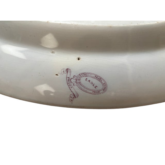 Traditional Antique Transferware Platter – Podmore Walker "Eagle" Pattern, Lavender, 18" For Sale - Image 3 of 6
