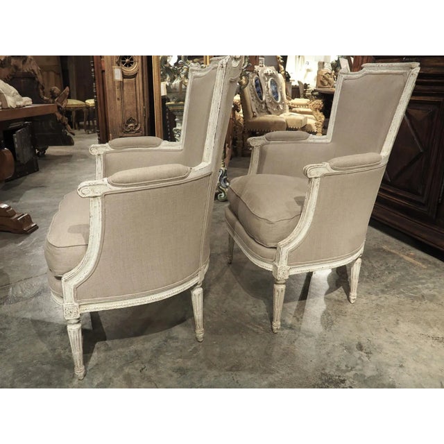 Pair of Antique French Painted Directoire Style Armchairs, Circa 1900 For Sale - Image 12 of 12