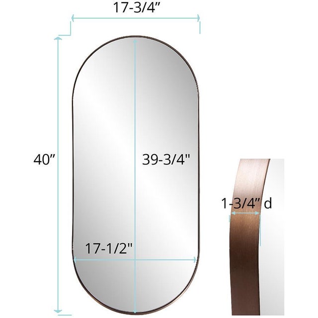 Steele Capsule Mirror in Brushed Brass For Sale - Image 11 of 11