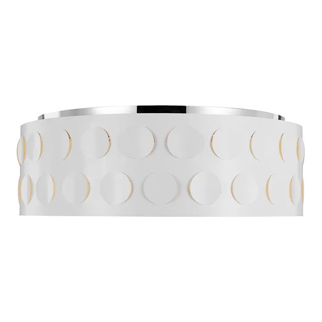 Kate Spade by Visual Comfort Studio Dottie Large Flush Mount, Polished Nickel For Sale