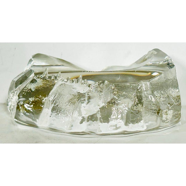 1960s Swedish Lead Crystal Signed Mats Jonasson Baby Harp Seal in Ice Sculpture/Paperweight For Sale - Image 5 of 9