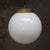 Mid-Century Modern Mid-20th Century Opaline Glass Globe Pendant Light with Brass Top For Sale - Image 3 of 8