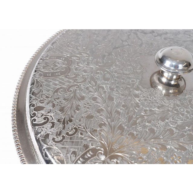 Victorian Silver Plate Tray Serving Lidded Food Dome Platter For Sale - Image 3 of 12