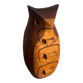 Midcentury Owl Form Trinket Box by Debora Bump For Sale