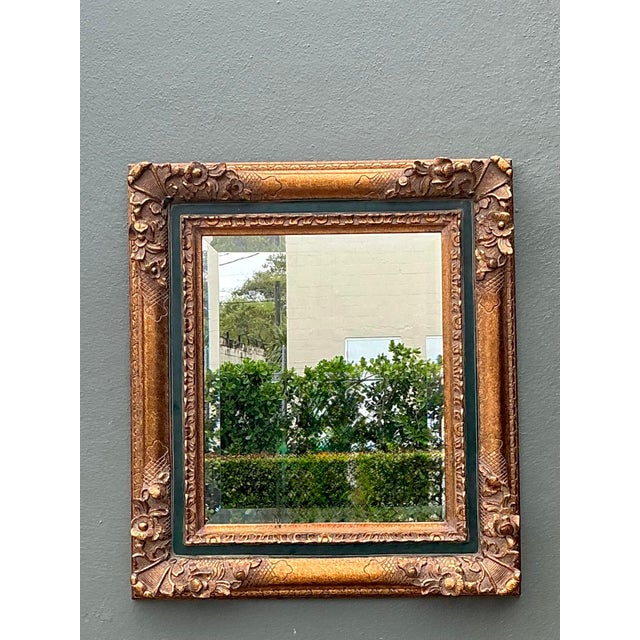 Bronze Vintage Gilt Tipped Beveled Mirror For Sale - Image 8 of 12