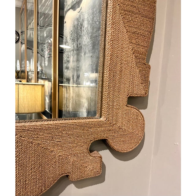 Arteriors Home Arteriors Organic Modern Abaca Wrapped Mowgli Wall Mirror For Sale - Image 4 of 9