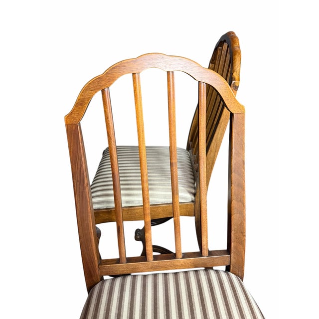 Vintage Stickley Walnut Dining Chairs Set of 8 For Sale - Image 10 of 12