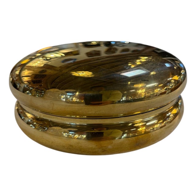 Italian Polished Brass Lidded Box, 1970s For Sale