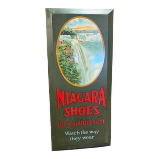 Vintage Niagara Shoes Tin Advertising Sign For Sale