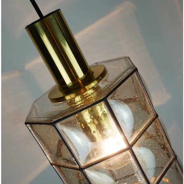 Vintage Hanging Lamp in Glass from Glashütte Limburg For Sale - Image 14 of 16