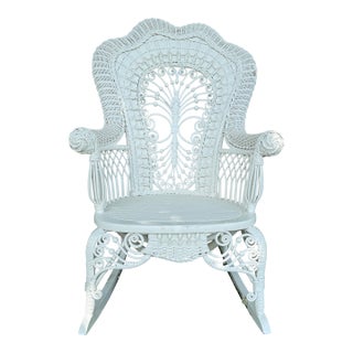 Vintage Heywood-Wakefield Wicker Rocker For Sale