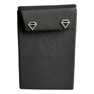 Luxurious 14kt Yellow Gold Diamond-Shaped Earrings - 0.17ctw Gh Si Diamonds, New, A Pair For Sale