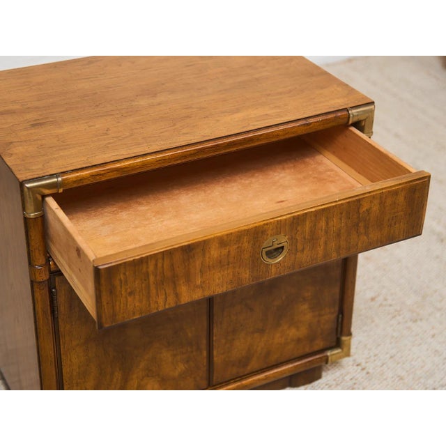 Mid 20th Century Pair of Drexel Campaign Mid Century Nightstands For Sale - Image 10 of 12