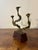 Brutalist Vintage Brutalist Candelabra by Menachem Berman, Israel, Bronze and Walnut For Sale - Image 3 of 7