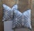 Bjork Studio New Blue and White Embroidered Damask Throw Pillows 22in. X 22in. - a Pair For Sale - Image 4 of 4